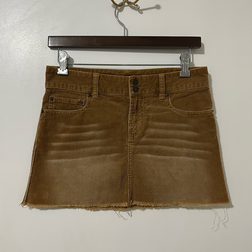 Abercrombie & Fitch Tan Corduroy Mini Skirt